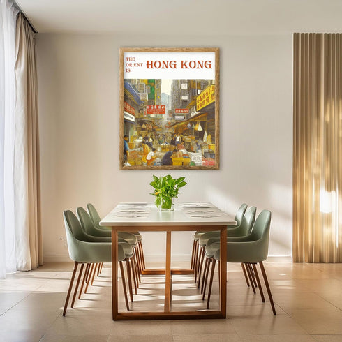 Posterizer 1 pcs-The orient is Hong Kong-retro travel poster 2-Adventure Wall Art-Vintage Art- Gift for Men Women Entrepreneur Teens- unframed wal...