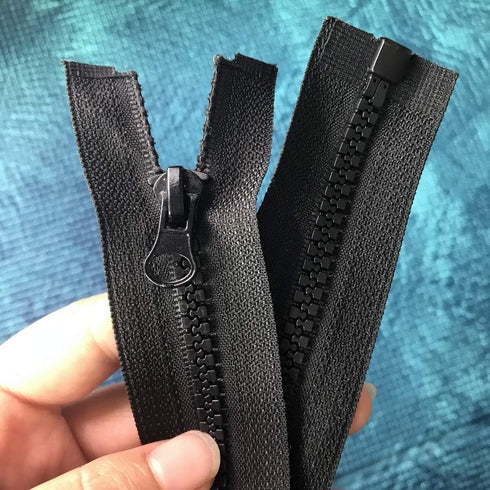 2pcs 24inch Separating Bottom Zipper #5 Black Plastic Jacket Zippers with Zipper Pulls for Coats, Bags, Jackets, and Other Sewing Crafts (24 inch)...