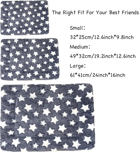 Soft Pad Dog Bed Mat, Thicken Warm, Star Pattern, Reversible, Fluffy Pet Dog Sleeping Mattress, Blue, Large...