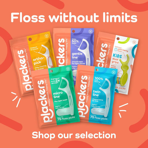 Plackers Twin-Line Dental Flossers, Advanced Whitening and Dual Action Flossing System, Easy Storage, Super Tuffloss, 2X The Clean, Cool Mint Flav...