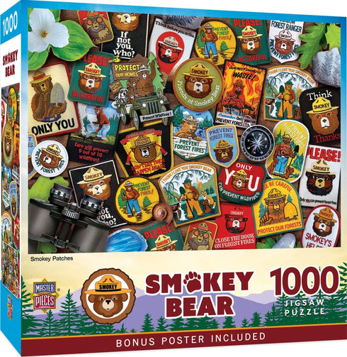 MasterPieces 1000 Piece Jigsaw Puzzle for Adults, Family, Or Youth - Smokey Bear Patches - 20"x27"...