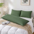 JELLYMONI Pillowcases Standard Set of 2 Cotton Envelope Pillow Covers Green 20×26in Bed Pillow Cases 100% Washed Cotton Soft Breathable (Pillows a...