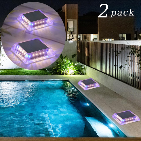 Solar Deck Dock LED Light Outdoor Solar Step Lights Walkway Pathway Driveway Marker Outside Lighting for Stair Rail Garden Patio Yard Ground Lawn ...