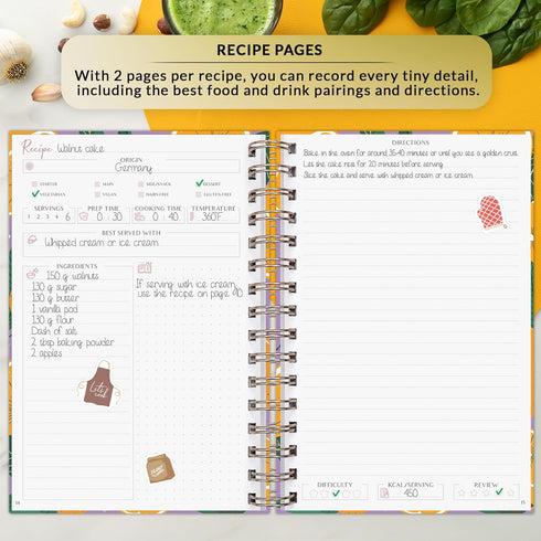 PLANBERRY Recipe Book – Blank Hardcover Cookbook to Write In Your Own Recipes – Empty Cook Book Journal to Fill In – Blank Family Recipe Notebook ...
