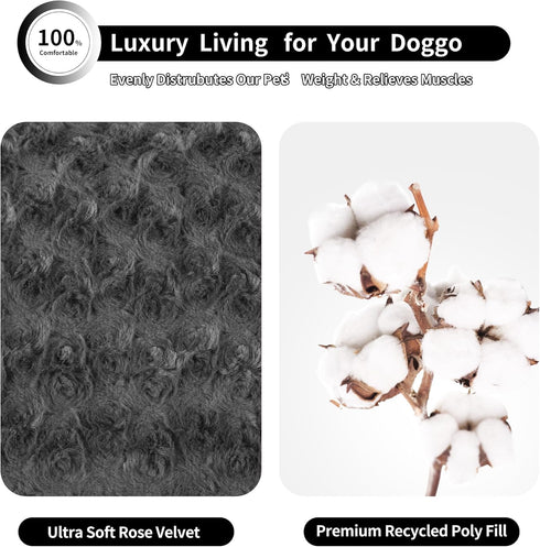 NOYAL Dog Bed Mat Soft Washable Dog Crate Pad Non-Slip Bottom High Resilience...