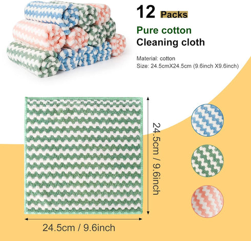 FGSAEOR Microfiber Cleaning Cloth, Cleaning Towel Rags for Washing Dishes, Ultra Absorbent Kitchen Towels for Counters Kitchen House keeping...