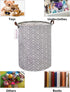 QUEENLALA Large Storage Basket,Laundry Hamper/Bathroom/Home Decor/Collapsible Round Storage Bin,Boys and Girls Hamper/Boxes/Clothing(Grey Wheat)...