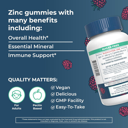 Zinc Gummies by MaryRuth's | Zinc Supplements | Immune Support Supplement | Essential Mineral | Pectin Based | Overall Health & Wellness | Ages 14...
