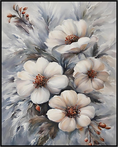 Posterizer 1 pcs-dainty flowers in nature -oil painting style-10-Floral & Botanical Art-Landscape & Nature Art-Living Room Bedroom Decor- unframed...