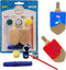 The Dreidel Company Craft-A-Dreidel, Create Your Own Custom Dreidel, Kit Includes 2 Wooden Dreidels, 3 Colors, 1 Brush, 1 Glitter, Fun and Educati...