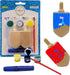 The Dreidel Company Craft-A-Dreidel, Create Your Own Custom Dreidel, Kit Includes 2 Wooden Dreidels, 3 Colors, 1 Brush, 1 Glitter, Fun and Educati...