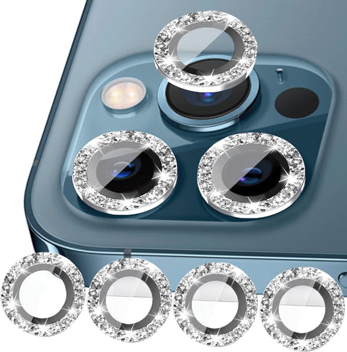 Nothers 3 Pack Bling Camera Lens Protector Compatible with iPhone 12/12 Pro /12 Mini/11/11 /11 Max, HD Tempered Glass Screen Protector, Glitter Pr...