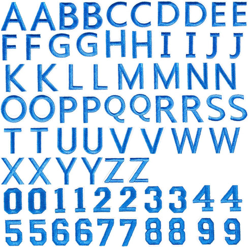 72 Pieces Iron on Letters and Numbers Patches, Embroidered Sew On Patches Alphabet A-Z, Numbers 0-9 Applique for Clothes, Dress, Hat, Socks, Jeans...