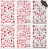 Halloween Nail Art Stickers Blood Nail Decals, 6 Sheets 3D Self Adhesive Halloween Nail Art Supplies Sticker Blood Scar Clown Eye Halloween Nail D...