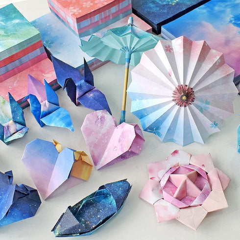 Origami Paper Kit for Kids Adults, 400 Sheets Starry Double-Sided Square Origami Paper for DIY Decoration, Craft Paper, Scrapbook Decor, Folding C...