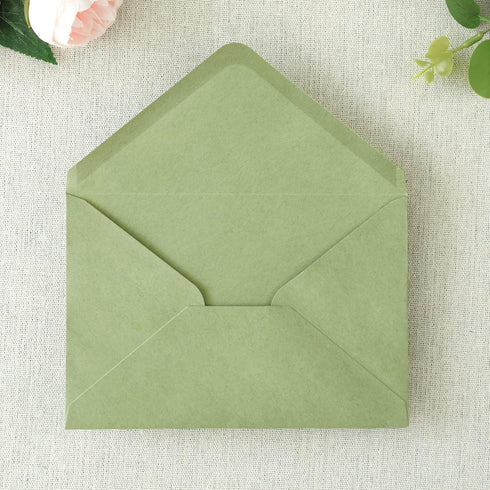 PONATIA 50 Pack A4 Envelopes, 4 1/4 x 6 1/8 Inches Sage Green Envelopes Perfect for Christmas Gift Cards Envelopes, Wedding Details Cards, Thank Y...