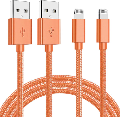 Hi-Mobiler MFi Certified Lightning Cable 2Pack 6FT iPhone Charger Nylon Braided High Speed Data Sync Cord Fast Charging Long Cord Compatible iPhon...