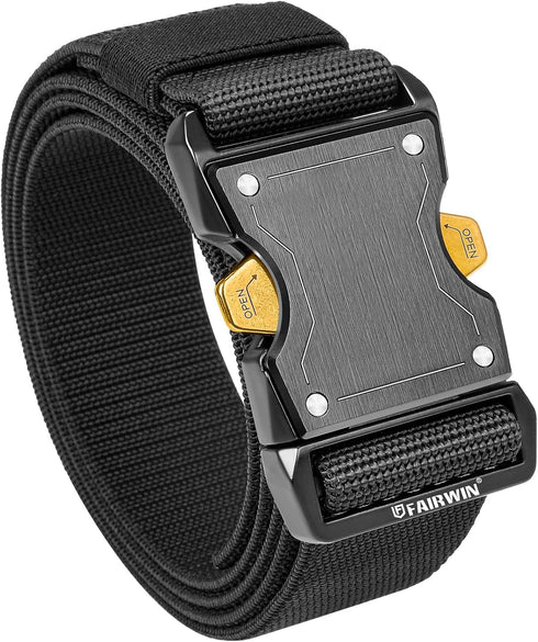 FAIRWIN Casual Golf Belts for Men 1.5" Stretch Nylon Canvas Quick Release Buckle Elastic Belt Work Hiking and Golf Accessories...