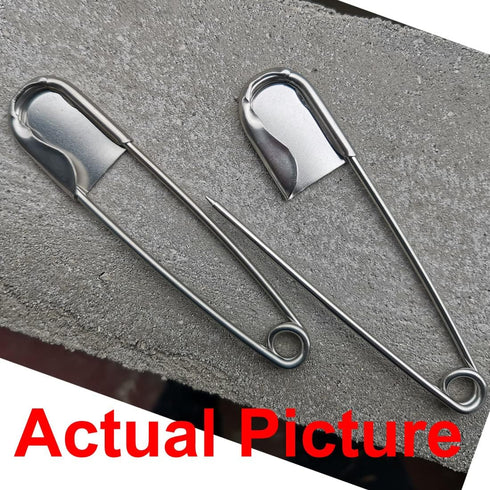 5 PCS of 5 Inch Heavy Duty Jumbo Stainless Steel Safety Pins Silver Color Safety Pins for Laundry, Blanket, Key Rings, Outdoor...