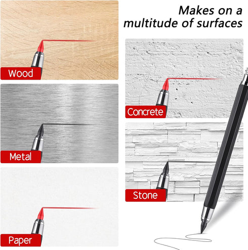 36 Pcs 5.6 MM Mechanical Pencil Refills and 5.6 MM Mechanical Pencil, Black Red Sketch Up Mechanical Pencil Replacements for Art Drafting...