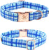 Elegant little tail Dog Collar, Blue Plaid Dog Collar Bow Boy Pet Collar with Metal Buckle Pet Dog Bows Soft Adjustable Dog Collar for Small Dogs...