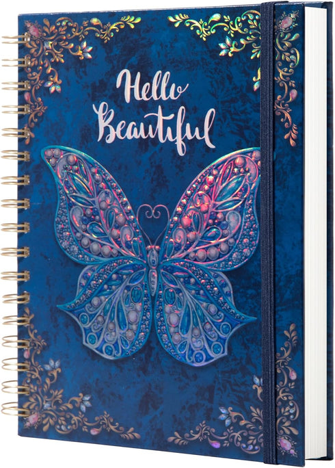 Spiral Notebook Journal-Journal for Women-College Ruled Journals for Writing-B5 3D Butterfly Embossed Hardcover Notebooks -192 Pages Lined Paper f...