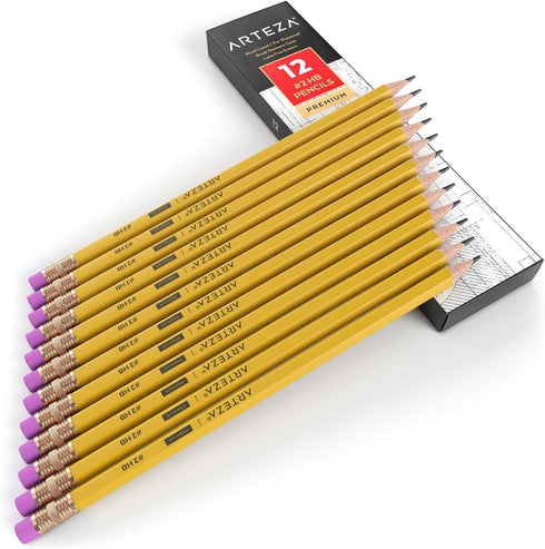 ARTEZA HB Pencils #2, Pack of 48, Wood-Cased Graphite Pencils in Bulk, Pre-Sharpened, with Latex-Free Erasers, Office & Back to School Supplies fo...