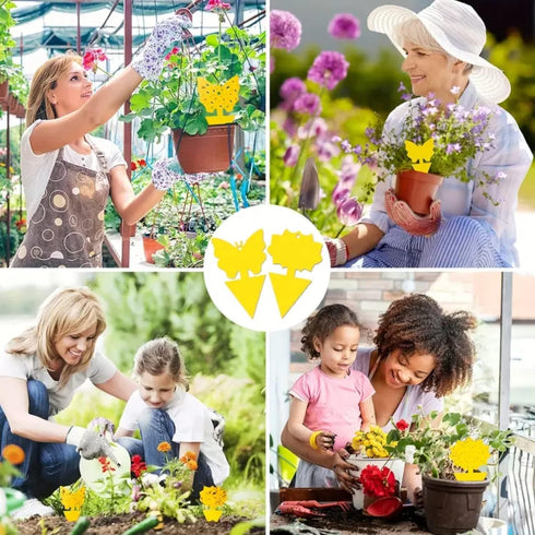 Yellow Traps 50 Pack Gnat Sticky Traps for Indoor/Outdoor House Plants Fungus Traps Insect Catcher for Mosquitoes, Plant gnat Sticky Traps (45?45+...