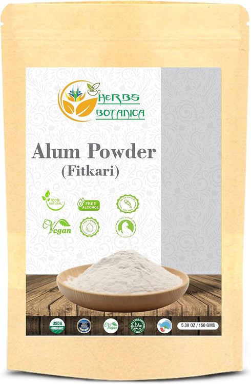 Alum Powder phitkari Granulated Potassium Alumbre Potassium Alum Fitkari Fatkari Alum Powder Cruelty Free Nothing Added 5.30 oz...