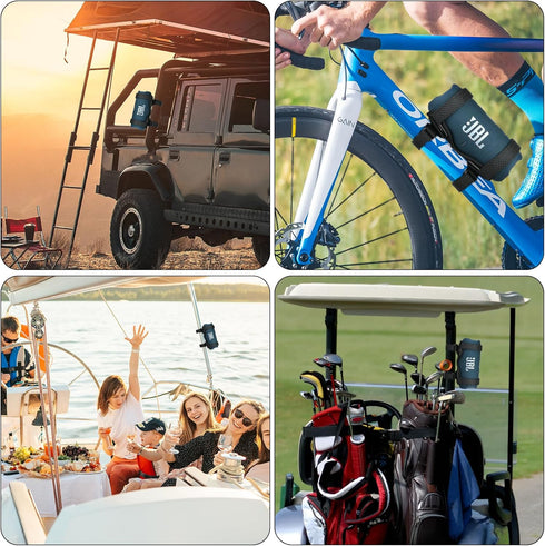 TXEsign Portable Speaker Mount for Bike/Golf Cart/Boat Railing, Adjustable Strap Bike Speaker Holder Speaker Attachment for JBL Charge 4/JBL Charg...