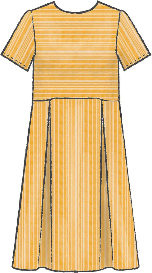 McCall's Patterns McCall's Women's Knee Length Pleated Dress, Sizes 6-14 Sewing Pattern, White...