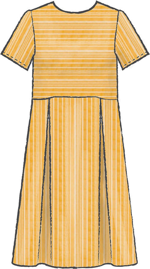 McCall's Patterns McCall's Women's Knee Length Pleated Dress, Sizes 14-22 Sewing Pattern, White...