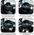 Resilient Car Steering Wheel Cover, Car Silicone Steering Wheel Cover for Men, Fits 14-Inch Steering Wheel Cover in Black, Semi-Wraparound Thin St...