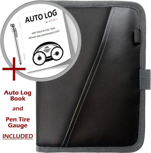 Glove Box Compartment Organizer - Car Document Holder - Owner Manual Case Pouch - Vehicle Storage Wallet for Registration & Insurance Card - Premi...