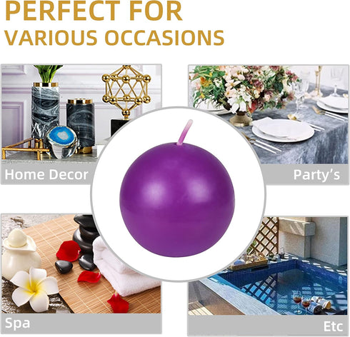 Zest Candle 12-Piece Ball Candles, 2-Inch, Purple...
