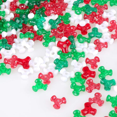 GREENTIME 1000pcs Christmas Tri Beads Christmas Beaded Ornaments Kit Beads Red Green White Triangle Beads Candy Cane Ornament Craft Kit for Christ...