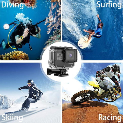HONGDAK Waterproof Housing Case for GoPro Hero 7/6/5 Black(2018), 196ft/60m Waterproof Case Diving Protective Housing Shell with Touchable Cover f...