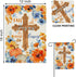 Fall for Jesus He Never Leaves Decorative Garden Flag, Religious Autumn Cross Pumpkin Flower Yard Outside Decorations, Christian Floral Seasonal O...