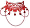 Red Lace Chains Christmas Bell Necklaces Goth Chokers Collar Jewelry for Women Gifts (lace bell)...