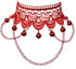Red Lace Chains Christmas Bell Necklaces Goth Chokers Collar Jewelry for Women Gifts (lace bell)...
