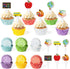 300pcs Back to School Cupcake Liners, School Mini Cake Baking Cups, First Day of School Cupcake Wrappers with Cupcake Toppers, Apple Pencil Book M...