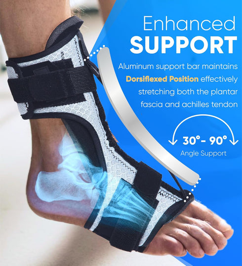 H. Original Plantar Fasciitis Night Splint: Plantar Fasciitis Brace for Morning Heel Pain Relief from Planter Facetious, Achilles Tendonitis, Foot...