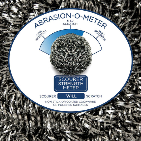 Lola Products Stainless Steel Scouring Pad, 18 Grams - Curled Flat Wire, Cleans Caked On & Baked On Messes on Cookware, 1 Pack...