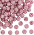 PandaHall 100pcs Pink Rhinestone Beads - 10mm Pink Clay Polymer Crystal Disco Ball Round Diamond Clay Beads for Necklace & Bracelet DIY Crafts...