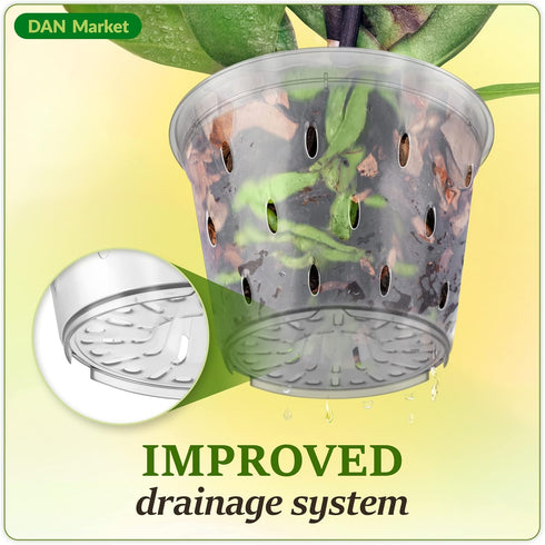 Orchid Breathable Slotted Clear Plastic Pot (4.5 inch (4 Pack))...