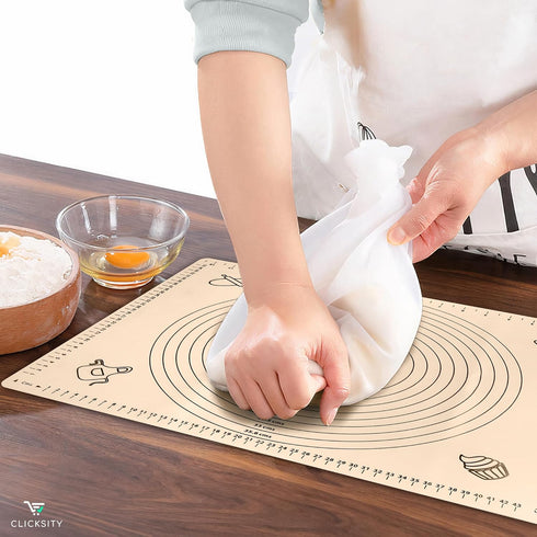 Kneading Dough Bags 2 Pieces And Silicone Mat For Baking Set, Dough Mixer for Bread Pastry Pizza, Non-slip Dough Rolling Baking Mat, Countertop Kn...