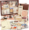 Draupnir Vintage Aesthetic Scrapbook Kit(346pcs), Bullet Junk Journal Kit with Journaling/Scrapbooking Supplies, Stationery, A6 Grid Notebook Grap...
