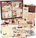 Draupnir Vintage Aesthetic Scrapbook Kit(346pcs), Bullet Junk Journal Kit with Journaling/Scrapbooking Supplies, Stationery, A6 Grid Notebook Grap...