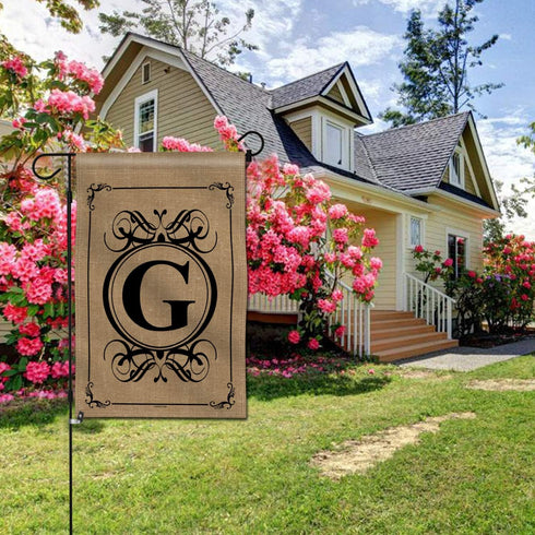 Anley Classic Monogram Letter G Garden Flag, Double Sided Family Last Name Initial Yard Flags - Personalized Welcome Home Decor - Weather Proof & ...