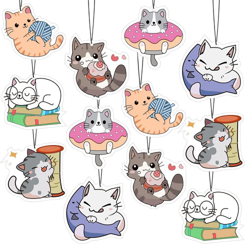 12 Pack Car Air Fresheners Cute Hanging for Women Man Christmas Incense Chips Car Rearview Mirror Pendant Cute Pet Odor Eliminating Air Freshener ...